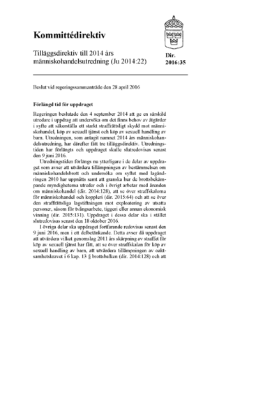 Omslaget till dir. 2016:35