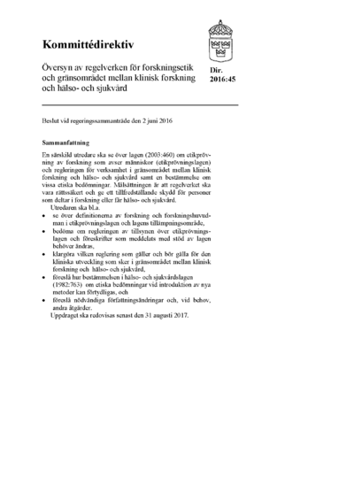 Omslaget till dir. 2016:45