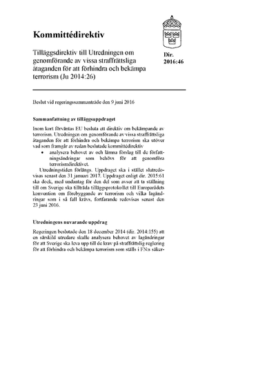 Omslaget till dir. 2016:46