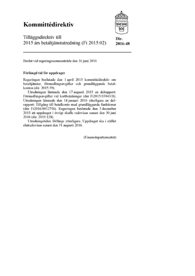 Omslaget till dir. 2016:48