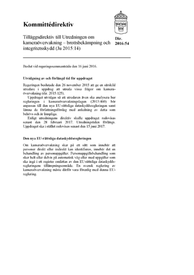 Omslaget till dir. 2016:54