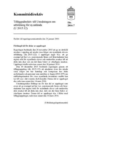 Omslaget till dir. 2016:7