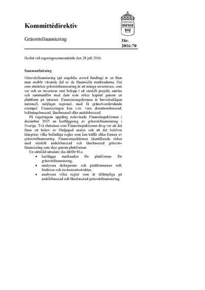 Omslaget till dir. 2016:70