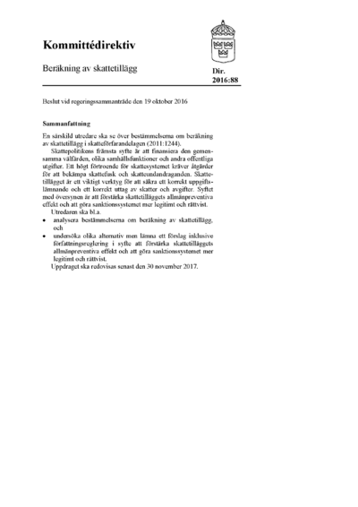 Omslaget till dir. 2016:88