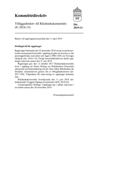 Omslaget till dir. 2019:13