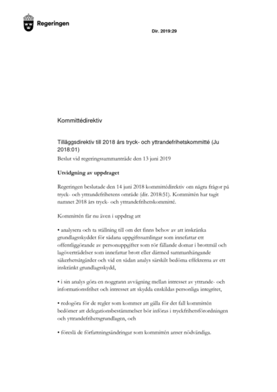Omslaget till dir. 2019:29