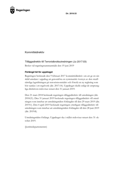 Omslaget till dir. 2019:33