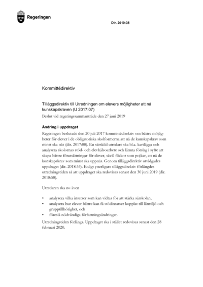 Omslaget till dir. 2019:38