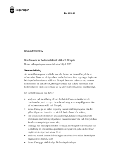 Omslaget till dir. 2019:43