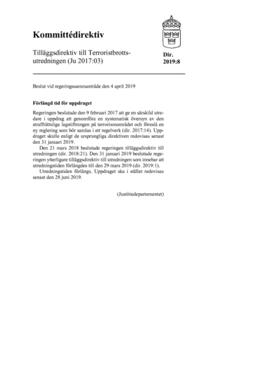 Omslaget till dir. 2019:8
