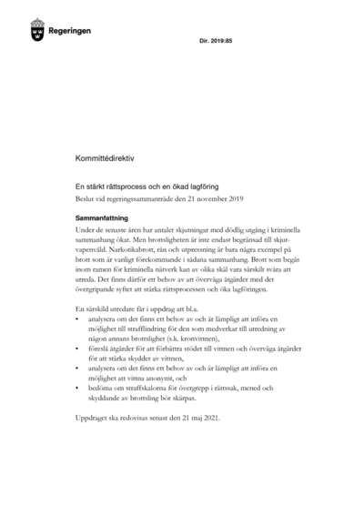 Omslaget till dir. 2019:85