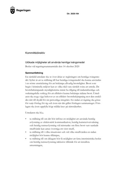 Omslaget till dir. 2020:104