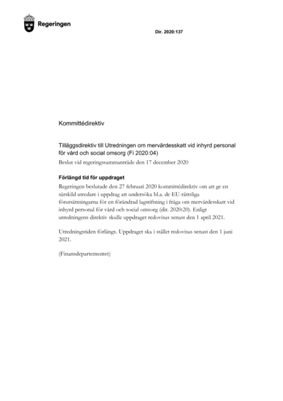 Omslaget till dir. 2020:137