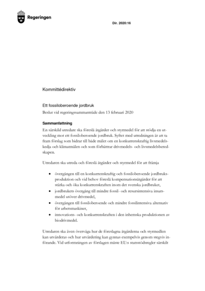 Omslaget till dir. 2020:16