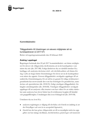 Omslaget till dir. 2020:18
