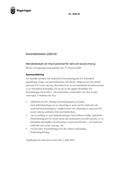 Omslaget till dir. 2020:20