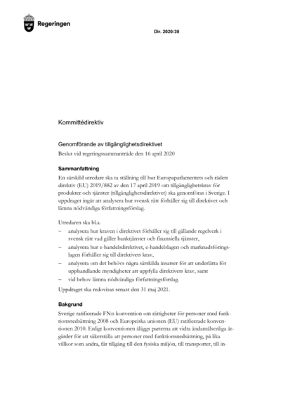 Omslaget till dir. 2020:39