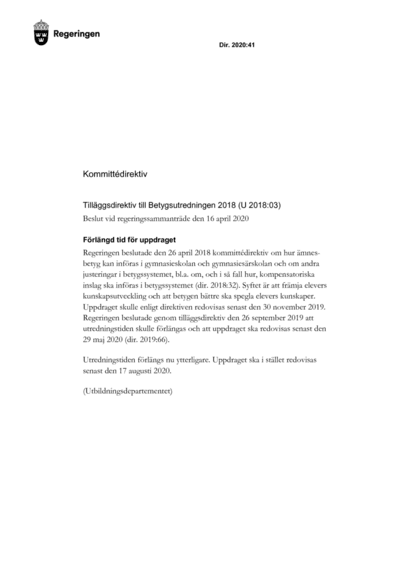 Omslaget till dir. 2020:41