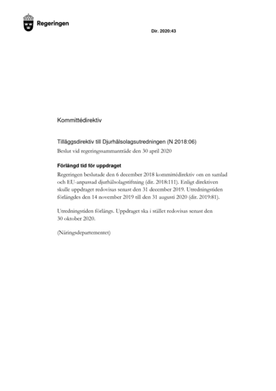 Omslaget till dir. 2020:43