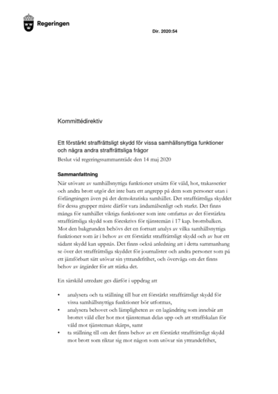 Omslaget till dir. 2020:54