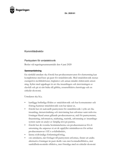 Omslaget till dir. 2020:61