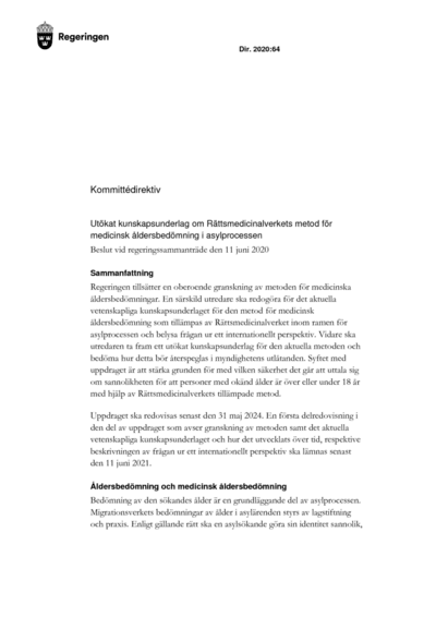 Omslaget till dir. 2020:64