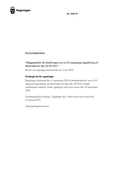 Omslaget till dir. 2020:72