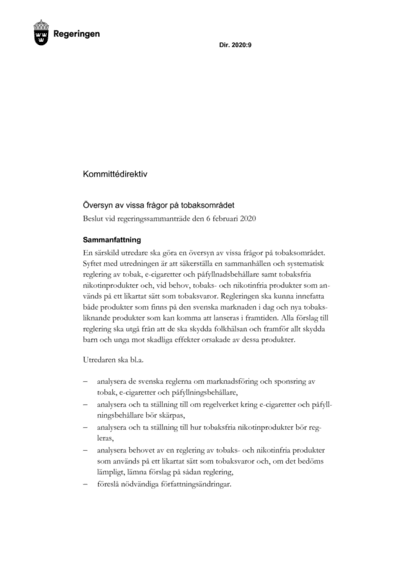 Omslaget till dir. 2020:9