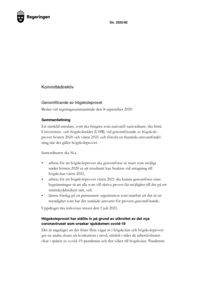 Omslaget till dir. 2020:92