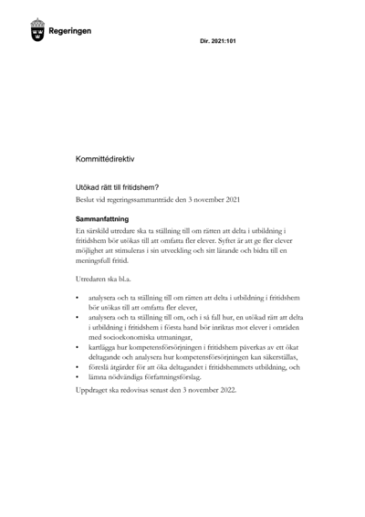 Omslaget till dir. 2021:101