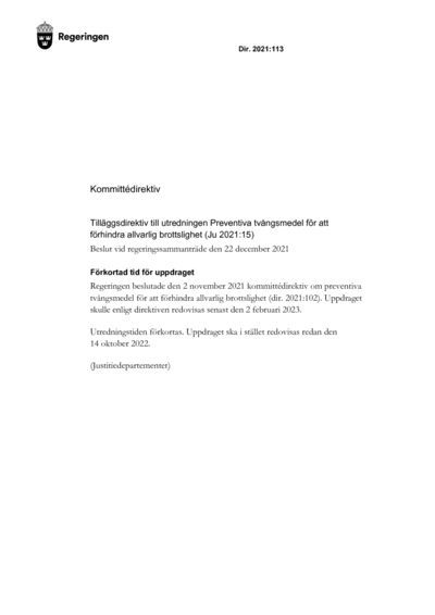 Omslaget till dir. 2021:113