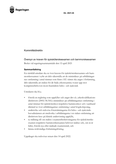 Omslaget till dir. 2021:26