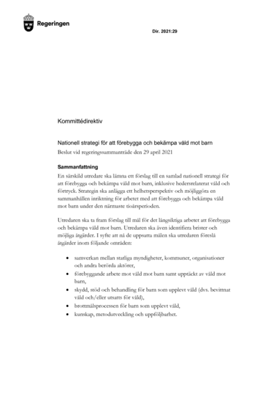 Omslaget till dir. 2021:29