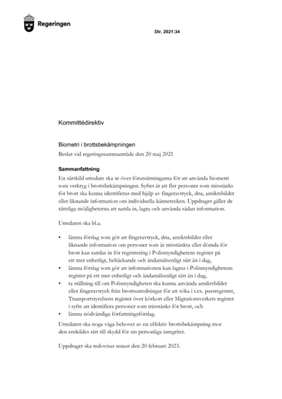 Omslaget till dir. 2021:34