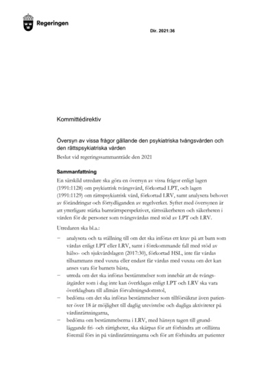 Omslaget till dir. 2021:36