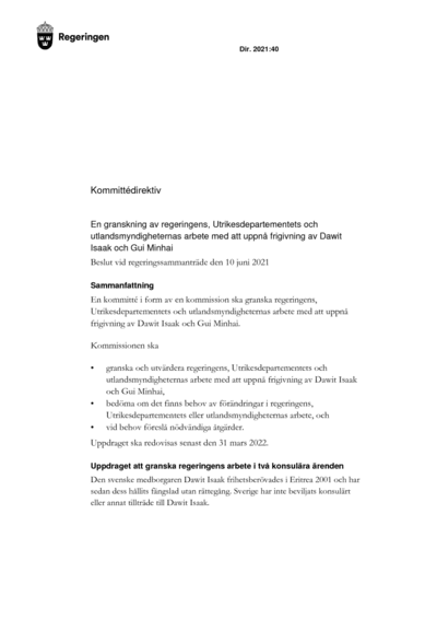 Omslaget till dir. 2021:40