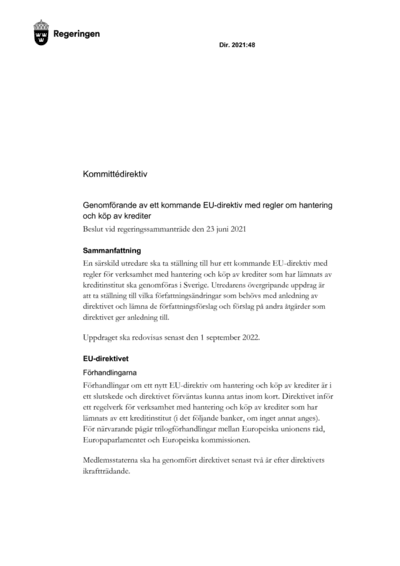 Omslaget till dir. 2021:48