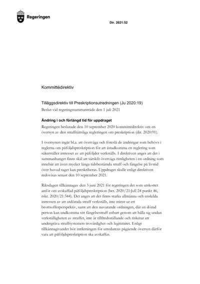 Omslaget till dir. 2021:52