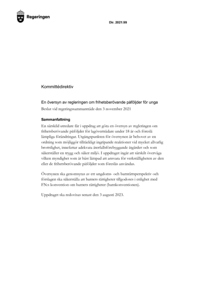 Omslaget till dir. 2021:99