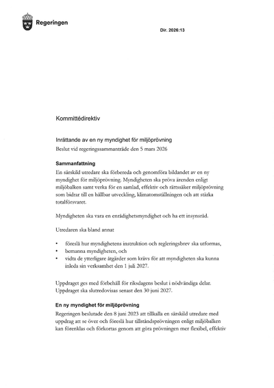 Omslaget till dir. 2026:13
