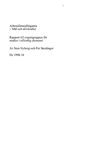 Omslaget till Ds 1998:16