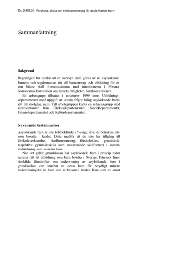 Omslaget till Ds 2000:26