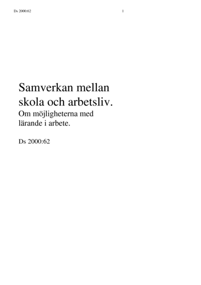 Omslaget till Ds 2000:62