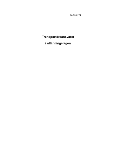 Omslaget till Ds 2001:74