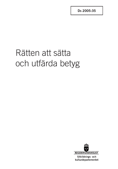 Omslaget till Ds 2005:35