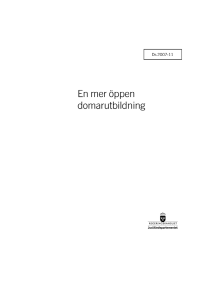 Omslaget till Ds 2007:11