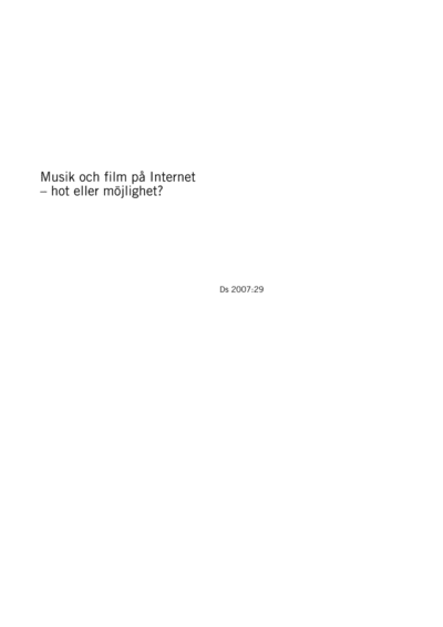Omslaget till Ds 2007:29