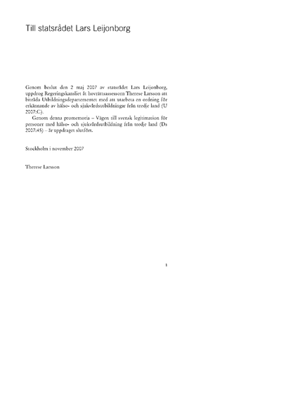 Omslaget till Ds 2007:45