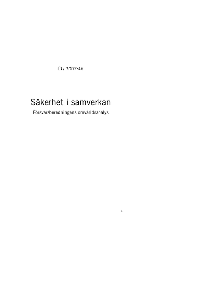 Omslaget till Ds 2007:46
