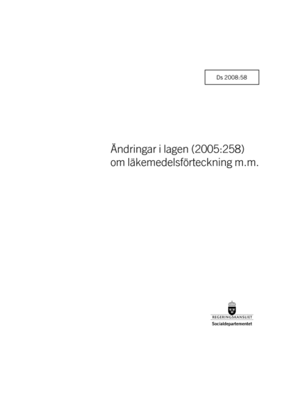 Omslaget till Ds 2008:58